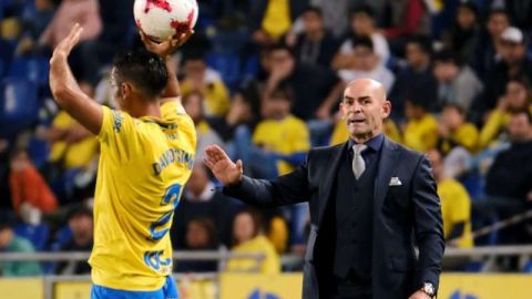 El entrenador de Las Palmas, Paco Jémez, en el partido ante el Valencia de ida de octavos de final de la Copa del Rey. (Foto: EFE/Ángel Medina G.)