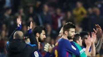 El FC Barcelona venció al RCD Espanyol en el Camp Nou, para meterse a la semifinal de la Copa del Rey. Foto: EFE/Alejandro García)