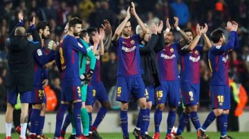 El FC Barcelona venció al RCD Espanyol en el Camp Nou, para meterse a la semifinal de la Copa del Rey. Foto: EFE/Alejandro García)