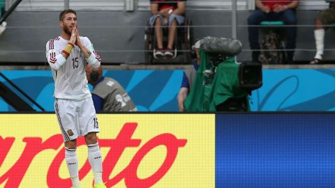 Salvador, Brasil, 13 de junio de 2014. Sergio Ramos durante el partido entre la Selección de España y la Selección de Holanda, correspondiente a la Jornada 1 de la Primera Fase de la Copa Mundial de la FIFA Brasil 2014, celebrado en el Estadio Arena Fonte Nova. Foto: Imago7/Brasil Photo Press