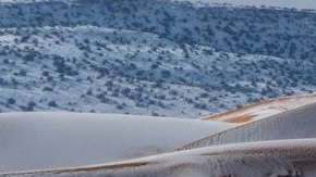 Una inusual tormenta de nieve cayó en el desierto más caluroso del mundo. Twitter