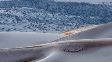 Una inusual tormenta de nieve cayó en el desierto más caluroso del mundo. Twitter