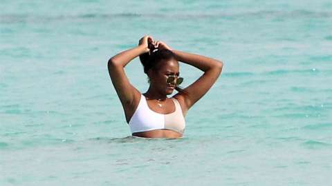 Sasha Obama de vacaciones en Cancún, México.