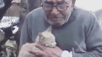 Hombre de 81 años pierde su casa y todas sus pertenencias y animales en un incendio. Solo consigue salvar a su gatito.