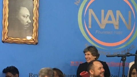 Los principales líderes políticos de la ciudad acudieron al evento de Al Shapton en el Nacional Action Network, incluyendo la Kirsten Gillibrand.