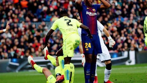 Yerry Mina tuvo una clara opción de gol. EFE