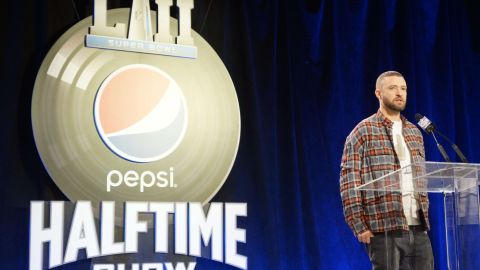 Timberlake durante la conferencia de prensa en Minneapolis.