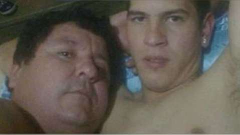 Imagen filtrada en redes de Antonio González, presidente del Rubio Ñu y el jugador Bernardo Caballero.