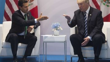 Enrique Peña Nieto y donald Trump durante una reunión en Alemania en julio de 2017. SAUL LOEB/AFP/Getty Images