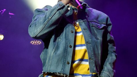 LOS ANGELES, CA - JANUARY 20:  Bad Bunny performs onstage during Calibash Los Angeles 2018 at Staples Center on January 20, 2018 in Los Angeles, California.  (Photo by Kevin Winter/Getty Images)