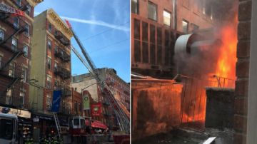 Más de un centenar de bomberos apagaron las llamas en la calle Mulberry, de Manhattan.