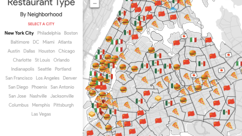 Mapa de comidas de Google