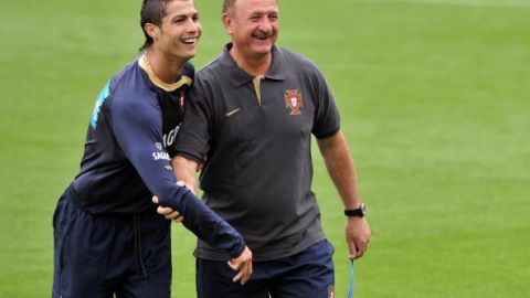 Felipao y Cristiano Ronaldo en la selección portugal.  FABRICE COFFRINI/AFP/Getty Images