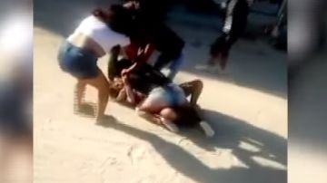 El video captó cuando la pareja rodaba por el suelo.
