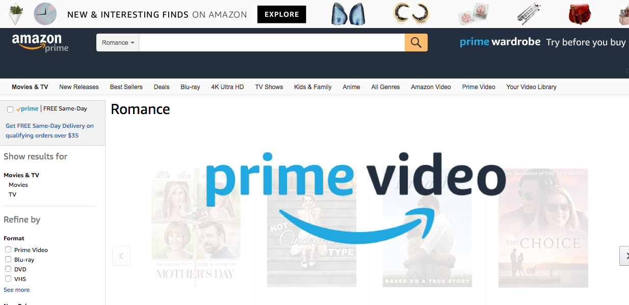 peliculas romanticas en prime video