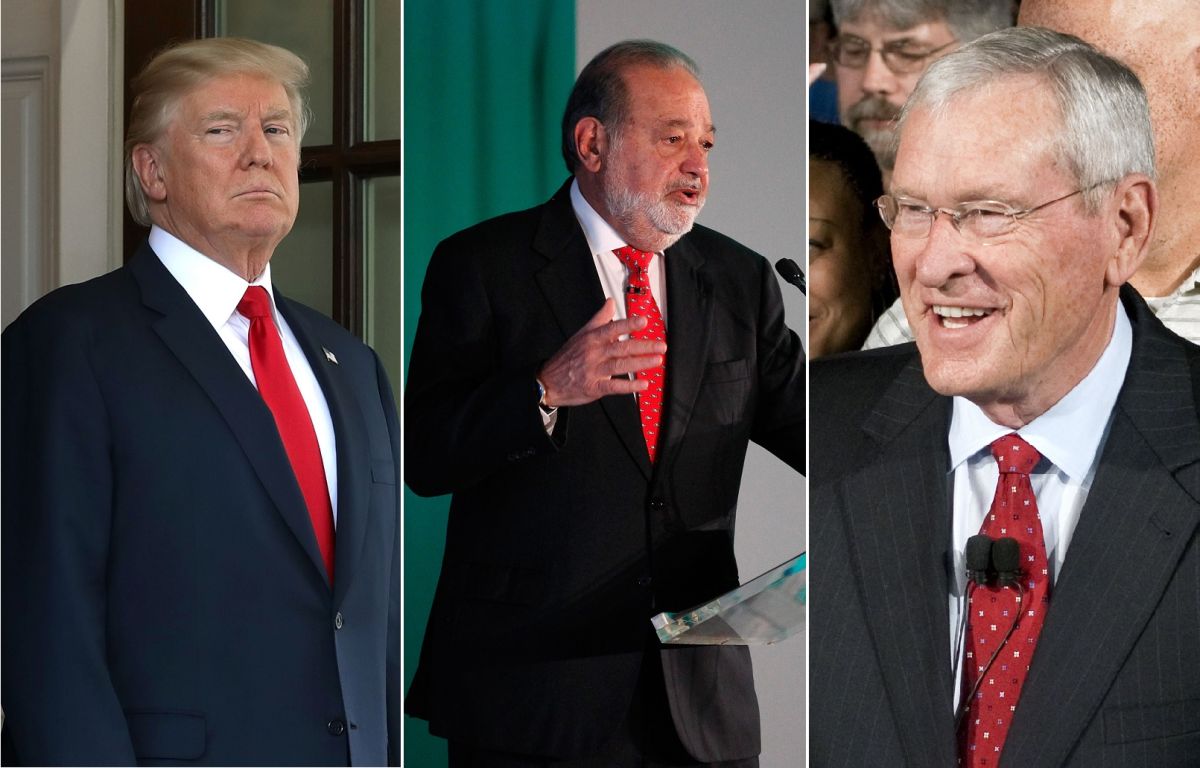 Donald Trump, Carlos Slim y Ed Whitacre.