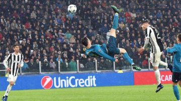 Cristiano Ronaldo se luce con espectacular chilena ante la Juventus en la Champions League