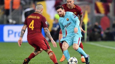 Roma derrotó 3-0 a Barcelona, en los cuartos de vuelta de la Champions League