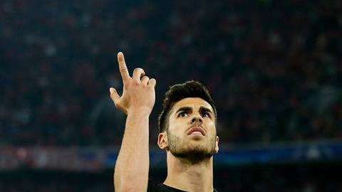Marco Asensio celebra su gol al Bayern Munich