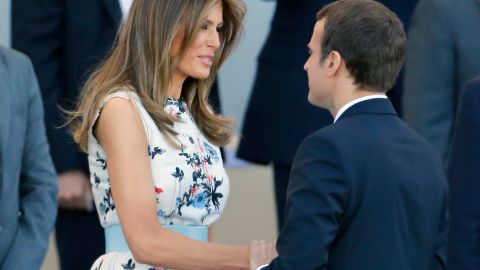 Melania Trump y Emmanuel Macron en julio de 2017.