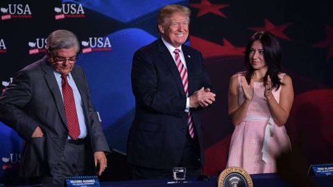 Trump en la mesa redonda en Hialeah. MANDEL NGAN/AFP/Getty Images
