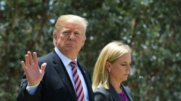 El presidente Trump también pidió más acciones a la secretaria Nielsen sobre "caravana migrante".