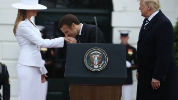 El presidente Emmanuel Macron arribó a EEUU el lunes.