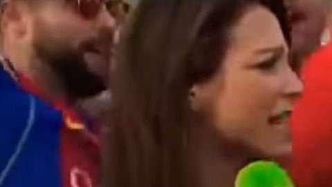 La reportera Marina Lorenzo y su incómodo momento con los aficionados culés.