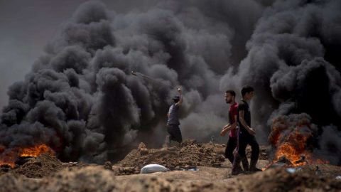 Ataques israelíes en la frontera con Gaza.