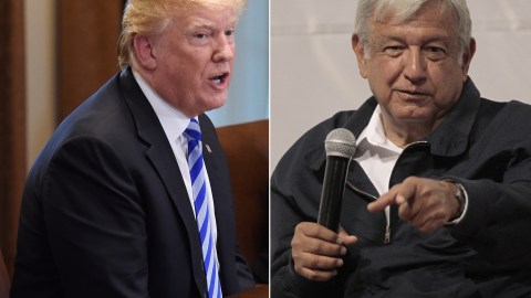 El presidente Donald Trump y el candidato presidencial mexicano Andrés Manuel López Obrador.