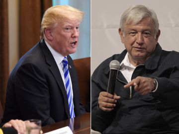 El presidente Donald Trump y el candidato presidencial mexicano Andrés Manuel López Obrador.