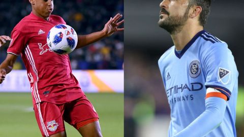 Tyler Adams y David Villa, figuras de Red Bulls y NYCFC. Getty Images