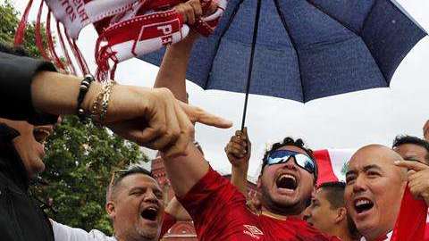 Hinchas peruanos en Rusia. EFE