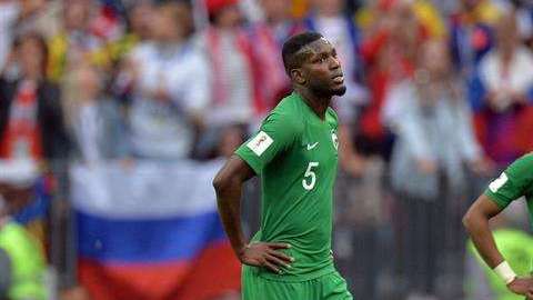 Jugadores de Arabia Saudí en la derrota contra Rusia. EFE