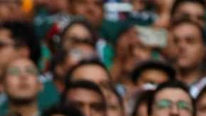 Aficionados mexicanos durante el partido Alemania-México en el Estadio Luzhniki,de Moscú. (Foto: EFE/Alberto Estévez)