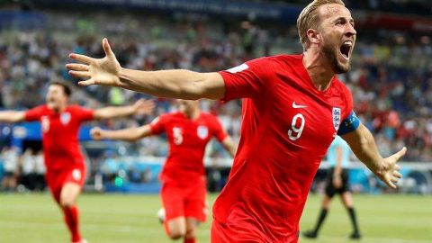 El inglés Harry Kane celebra el triunfo ante Túnez en Rusia 2018. (Foto: EFE/EPA/FRANCIS R. MALASIG)