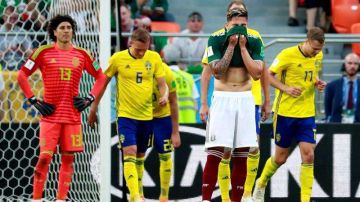 México jugó su peor partido ante Suecia. EFE