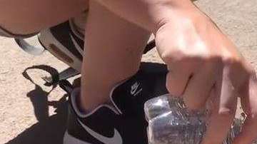 La ardilla se tomó toda el agua.