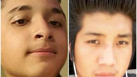 A la izquierda, Sergio Arita Triminio, y Edvin Escobar Méndez,  quienes tenían, 14 y 17 años, respectivamente, cuando fueron asesinados.