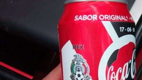 La lata del histórico México 1 - Alemania 0 en Rusia 2018.