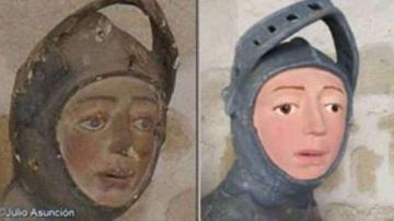 El antes y después de la escultura.