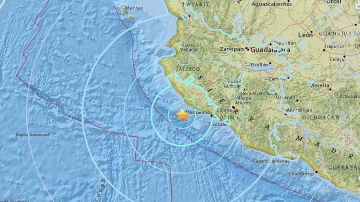 La magnitud preliminar del sismo frente a Jalisco de 6.0 posteriormente se ajusta a 5.9.
