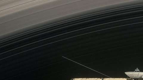 La sonda Cassini captó ondas de plasma entre Saturno y su satélite Encélado.