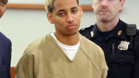 Manuel Rivera, 18, one of 12 Trinitarios gang members charged with the murder of Lesandro "Junior" Guzman-Feliz, who was killed by machete, appears at his arraignment in Bronx Supreme Court on Wednesday, July 18, 2016. (Jefferson Siegel/New York Daily News)