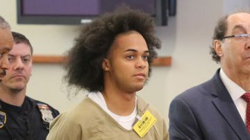 Danilo Payamps Pacheco, 21, one of 12 Trinitarios gang members charged with the murder of Lesandro "Junior" Guzman-Feliz, who was killed by machete, appears at his arraignment in Bronx Supreme Court on Wednesday, July 18, 2016. (Jefferson Siegel/New York Daily News)