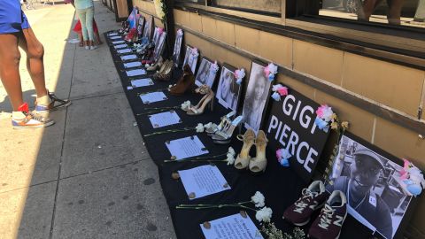 Manifestantes en la séptima marcha Trans-Latinx en Jackson Heights