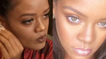 Aquí se puede apreciar el parecido entre la modelo India y la cantante Rihanna.