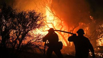 Bomberos combaten varios incendios en California.