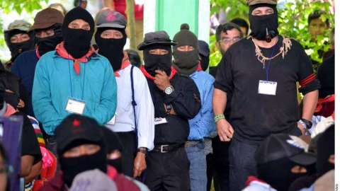 Integrantes del Ejército Zapatista de Liberación Nacional.