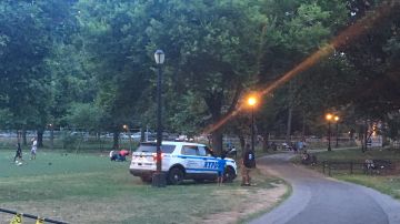 NYPD vigilando un parque en Queens, NYC/Archivo.